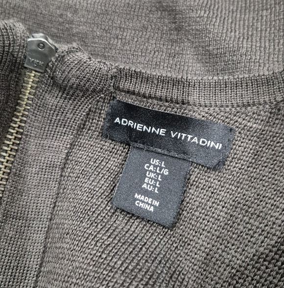 Adrienne Vittadini Charcoal Long Sleeve Dress - Picture 8 of 9